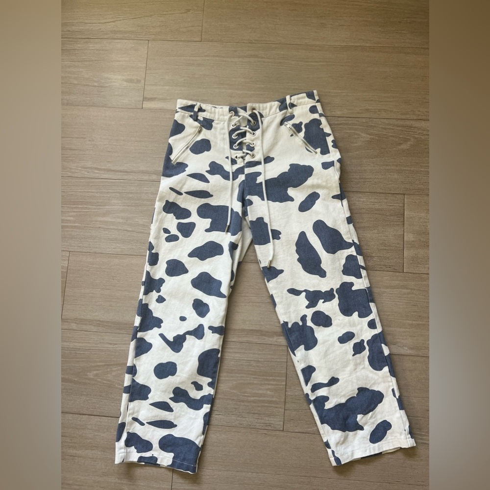 Cow print pants